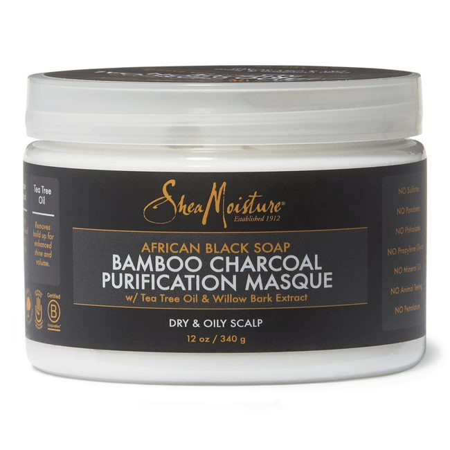 Shea Moisture African Black Soap Bamboo Charcoal Purification Masque 12oz