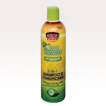 African Pride Olive Miracle 2-in-1 Shampoo and Conditioner 12 fl.oz.