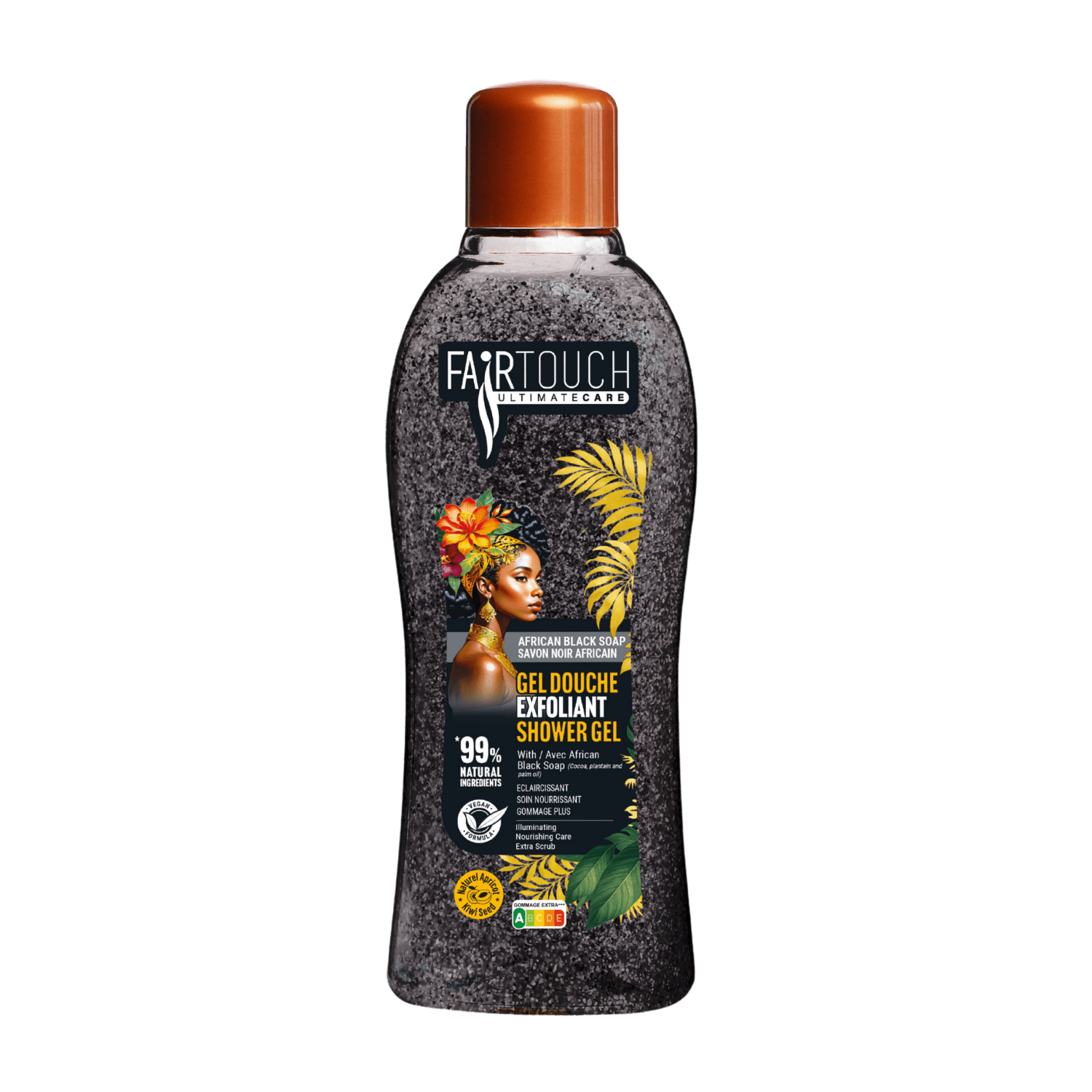 FairTouch Exfoliant Shower gel African Black Soap 1L